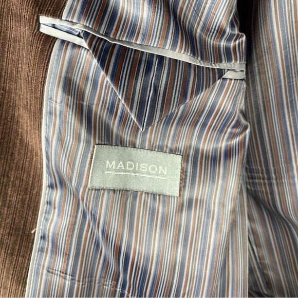 Madison Brown Striped Modern Fit Sport Coat Blazer Men’s Size 38R NWT - Picture 7 of 12